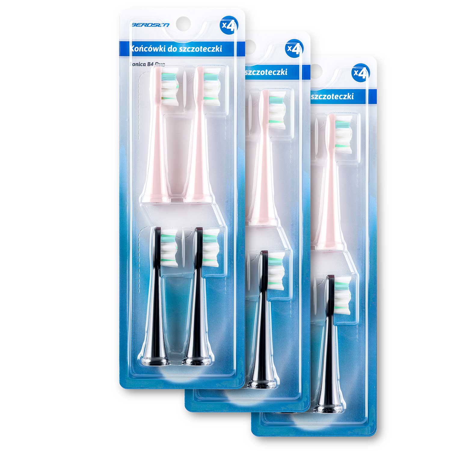Końcówki do szczoteczki sonicznej Berdsen B4 Duo 12 szt. 5177-3