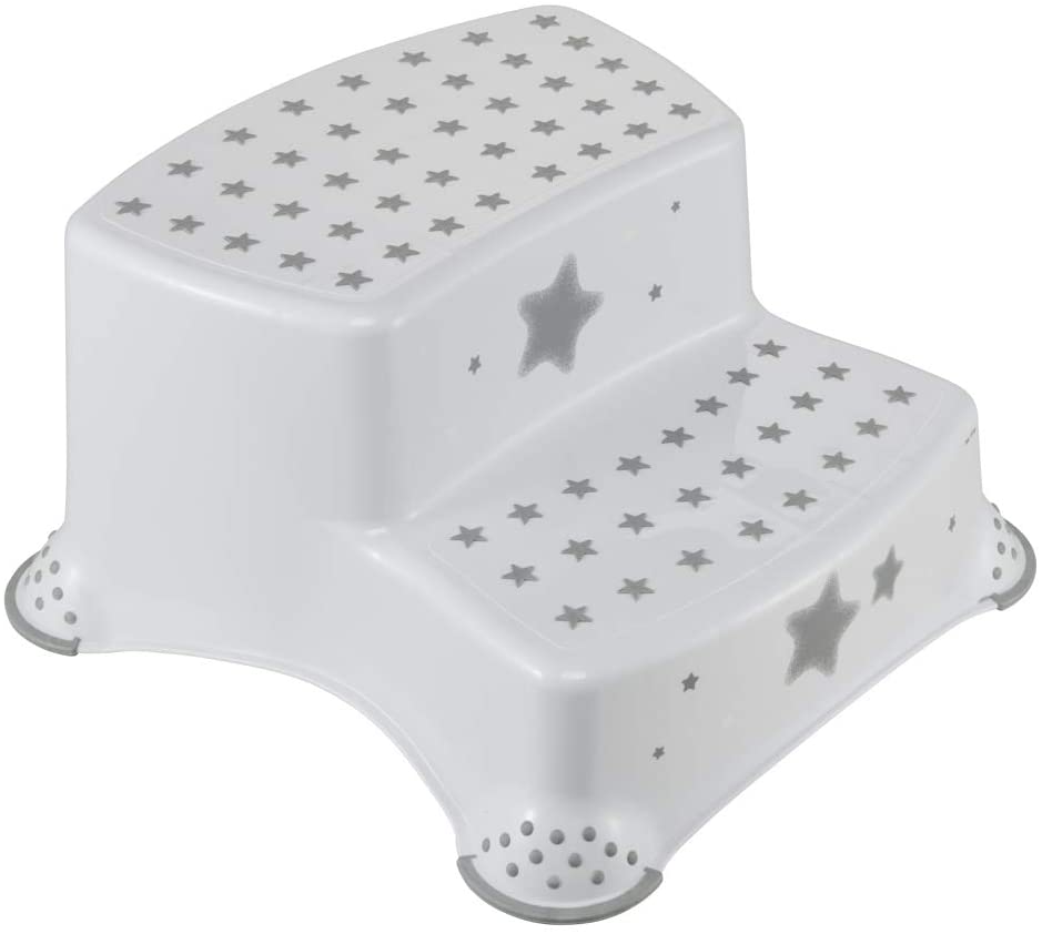 Aide Autonomie Salle Bain Marchepied Enfant DEANIC 2 Marches - Tabouret Toilette Antidérapant, Gris, Pour Salle De Bain Et Cuisine Tabouret Toilette Enfant
