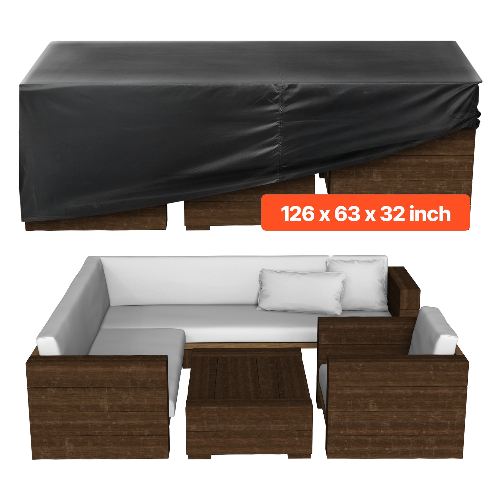 Pokrowiec na meble ogrodowe 420D wodoodporny 320x160x71cm VEVOR