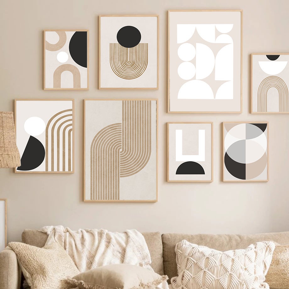 Minimaliste Tableaux Abstraite Ligne Affiches Géométrique Murale Art Toile tableau Peinture Salon Moderne Intérieur 50x70cmx3 Sans Cadre - 3