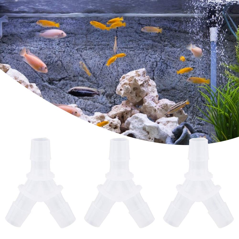 Lot de 10 raccords de tuyau souples en Y pour aquarium, pompe à air, connecteur à 3 voies (6,4 mm) - 7