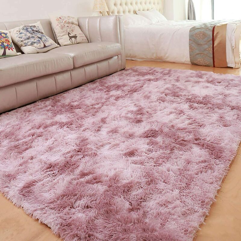Tapis de Salon Shaggy 160 x 230cm en Peluche Rose Fibre de Polypropylène Souple Tapis Antidérapante tapis de chambre - 2