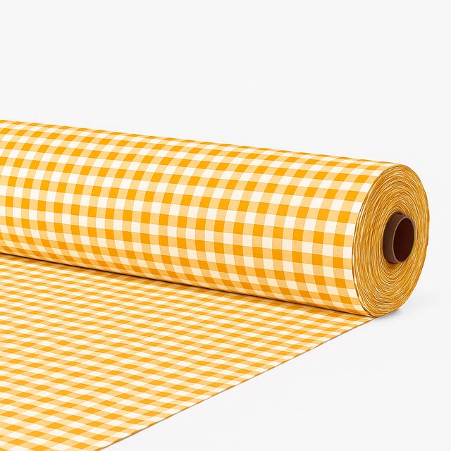 Tela al corte continuo algodón cuadro vichy ancho 280 cm amarillo
