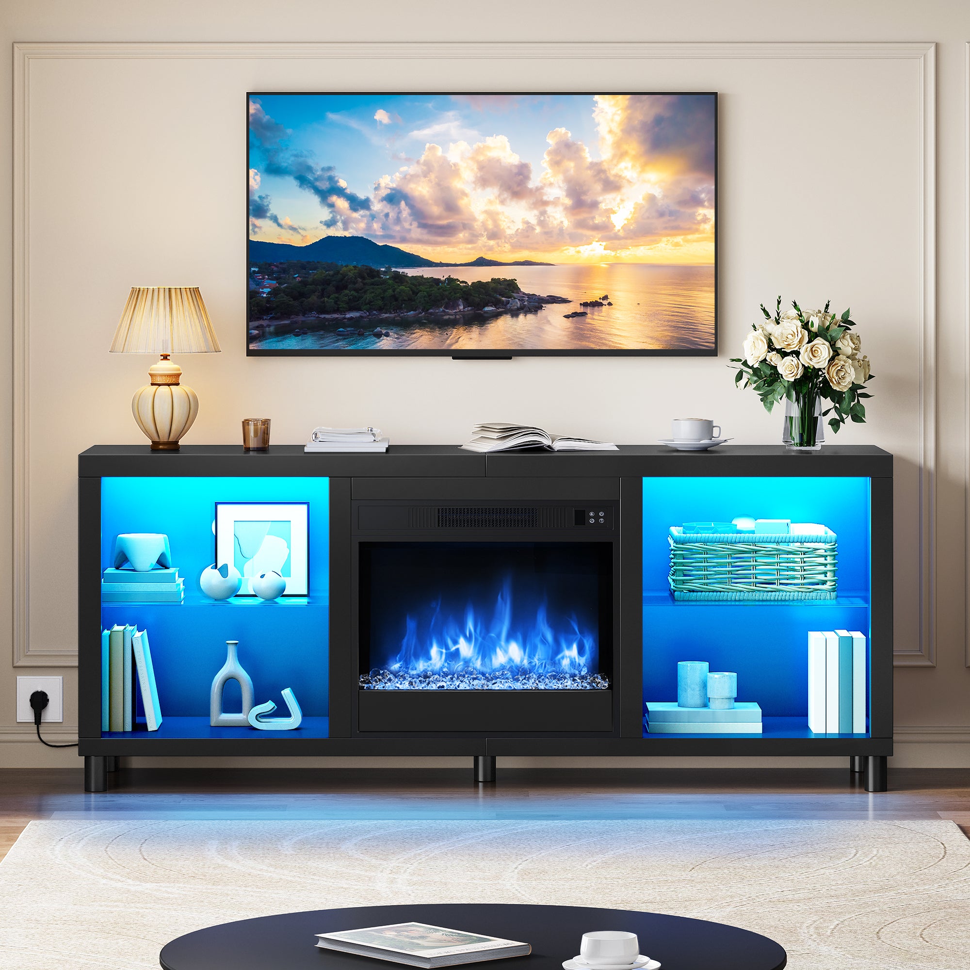 Balconera Soporte TV para Chimenea Eléctrica 18