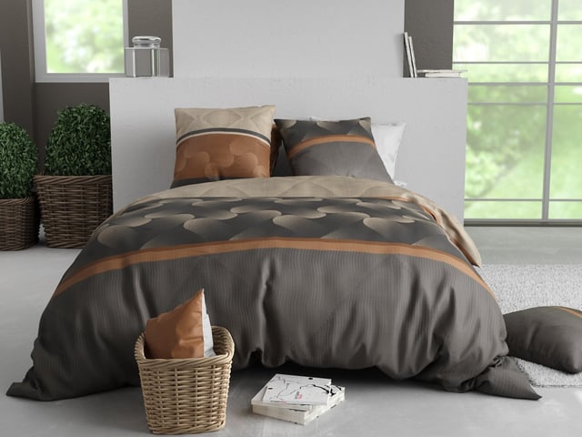 Parure de couette 3pcs 240x220cm + 2 taies 100% coton 57fils jaspe