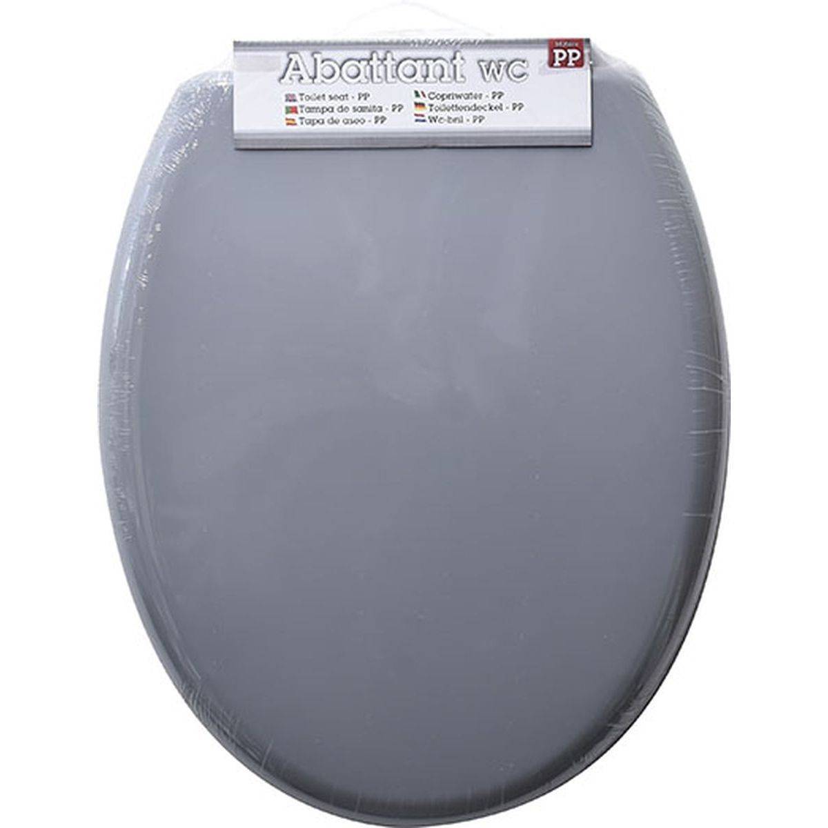 ABATTANT WC PP 18 POUCES ATTACHES PLASTIQUES GRIS Tendance Leroy Merlin