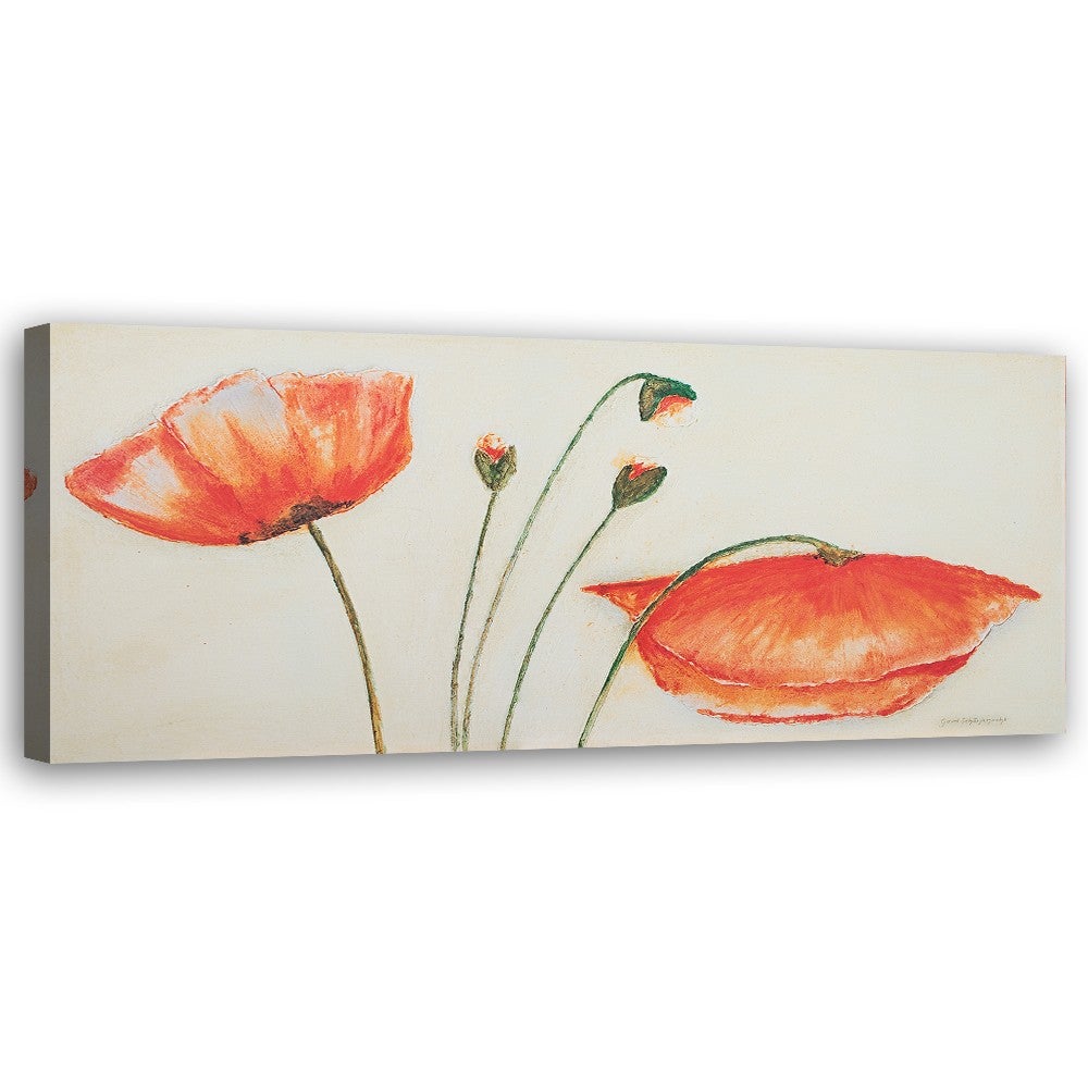Obraz na płótnie, Czerwone zwiędłe maki kolaż 150x50