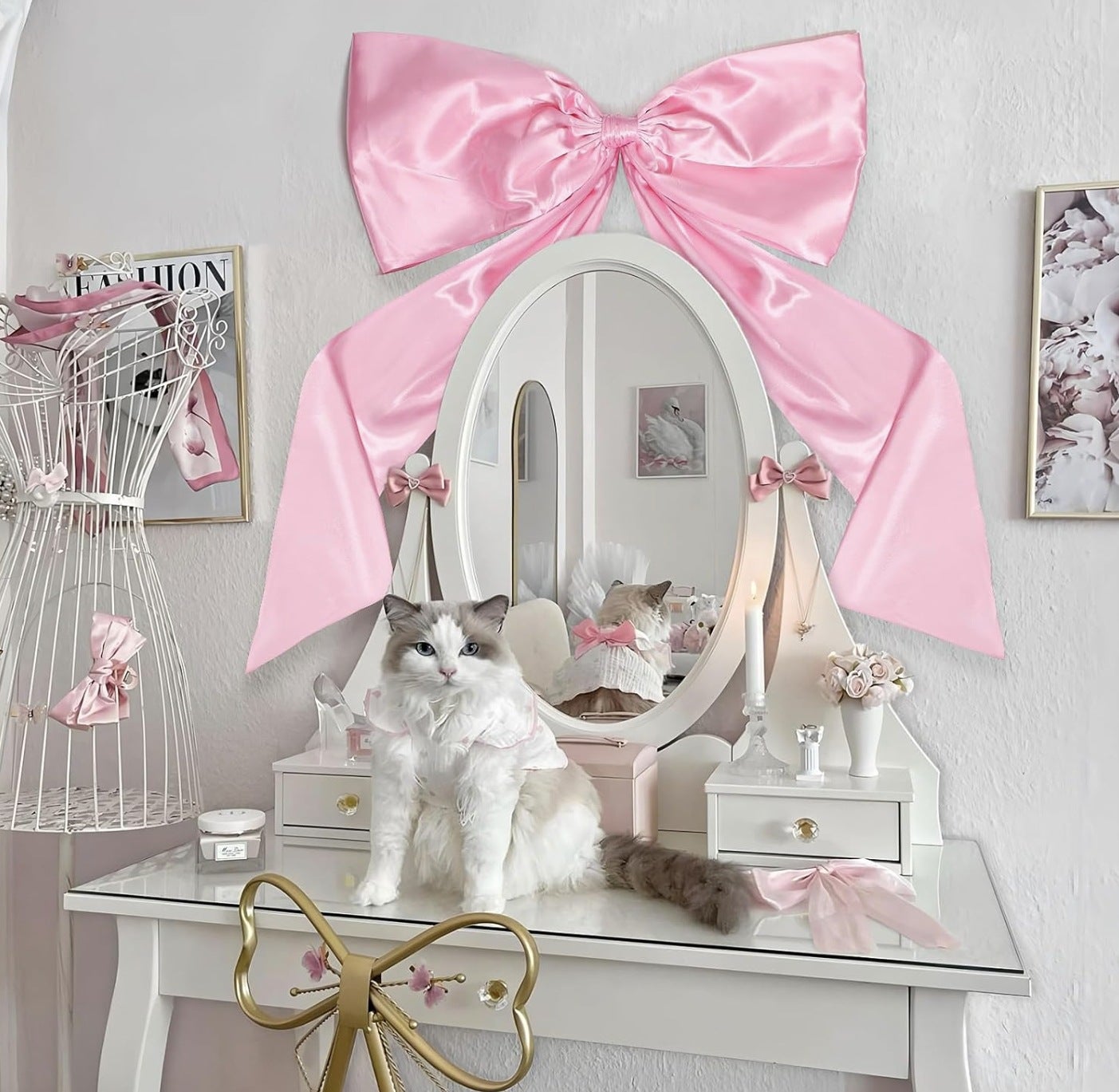 Lazo grande, decoración de pared, ideal para decorar un fondo de fiesta de cumpleaños,una pared,regalo colgante de cinta de satén,decoración navideña - 7