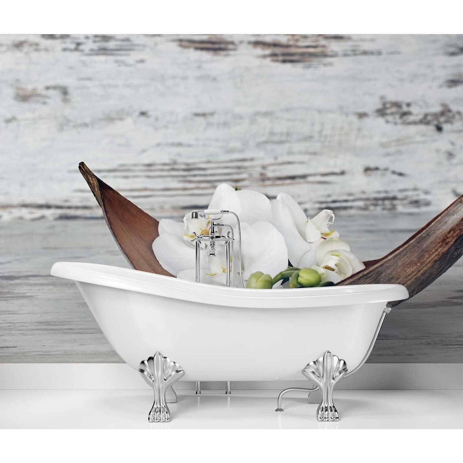 Papier peint orchidées zen - 100 x 70 cm - 2