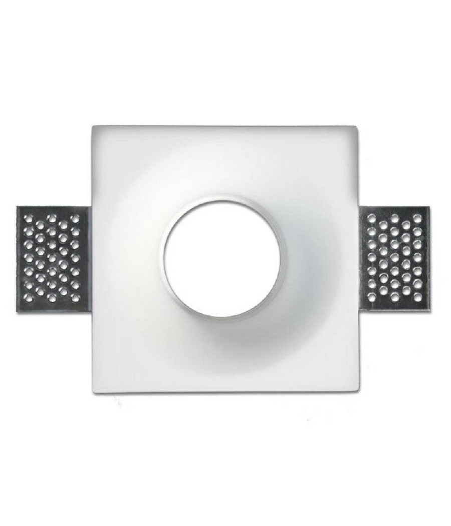 Trade Shop - Portafaretto Incasso Gesso Scomparsa Quadrato Verniciabile Supporto Faretti Gs14 - - 2