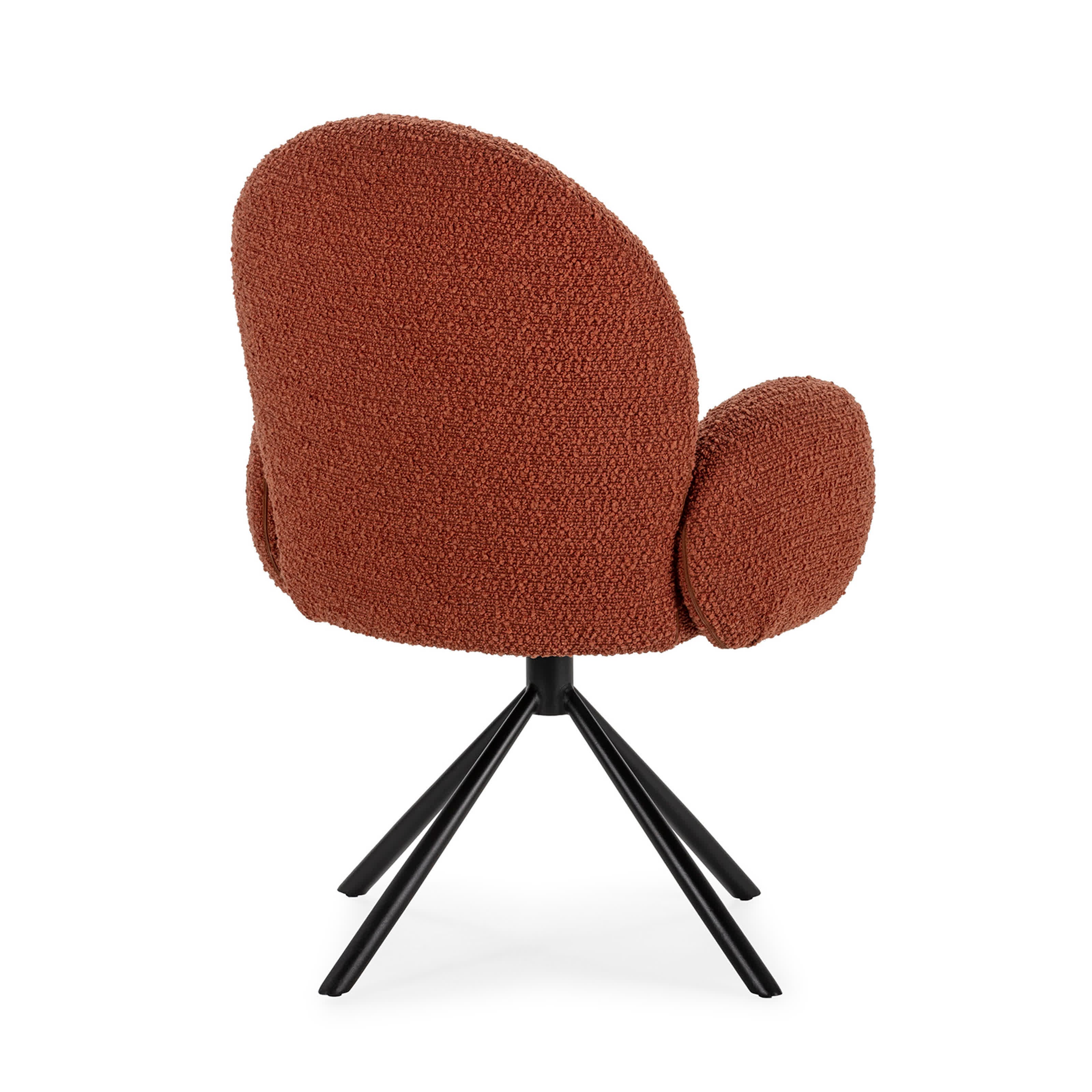 Poltrona girevole in tessuto e gambe in metallo nero 49x46 h91 cm - 2