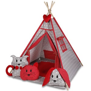 HOMCOM Tente Teepee Indien Tente de Jeu pour Enfant Style Graphique - dim. 1 ,2L x 1