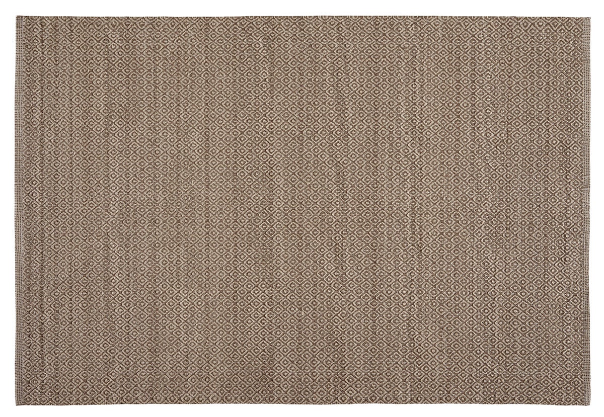 Dywan PVC Romby Beżowo-Brązowy 160x230 cm – Ręcznie Robiony, Do Wnętrz i na Zewnątrz, Zmywalny i Wodoodporny
