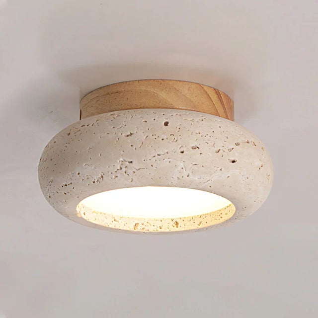 Plafon LED 15 cm, lampa sufitowa z naturalnego kamienia, mały wiszący żyrandol, lampa ścienna w stylu vintage, lampa z kamienia, ciepłe światło