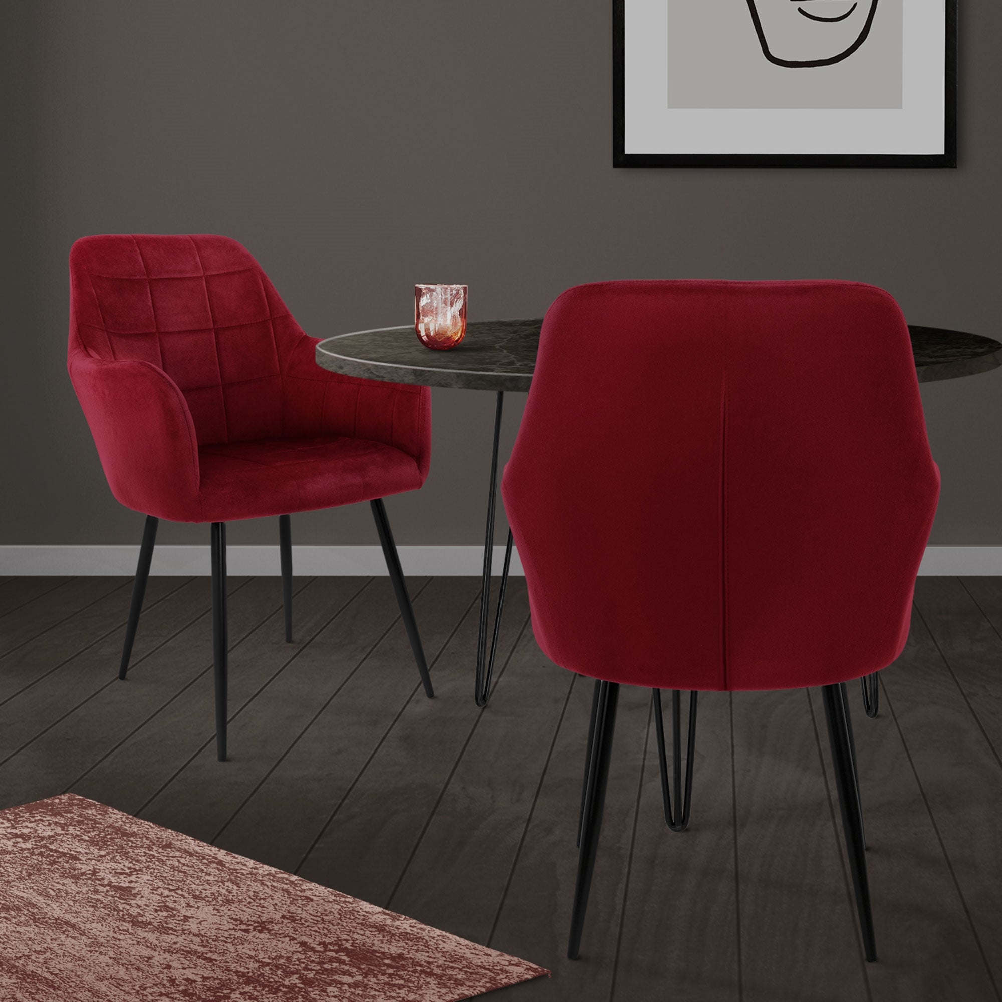 X Sedie Da Pranzo Poltrone Velluto Imbottite Stile Vintage Per