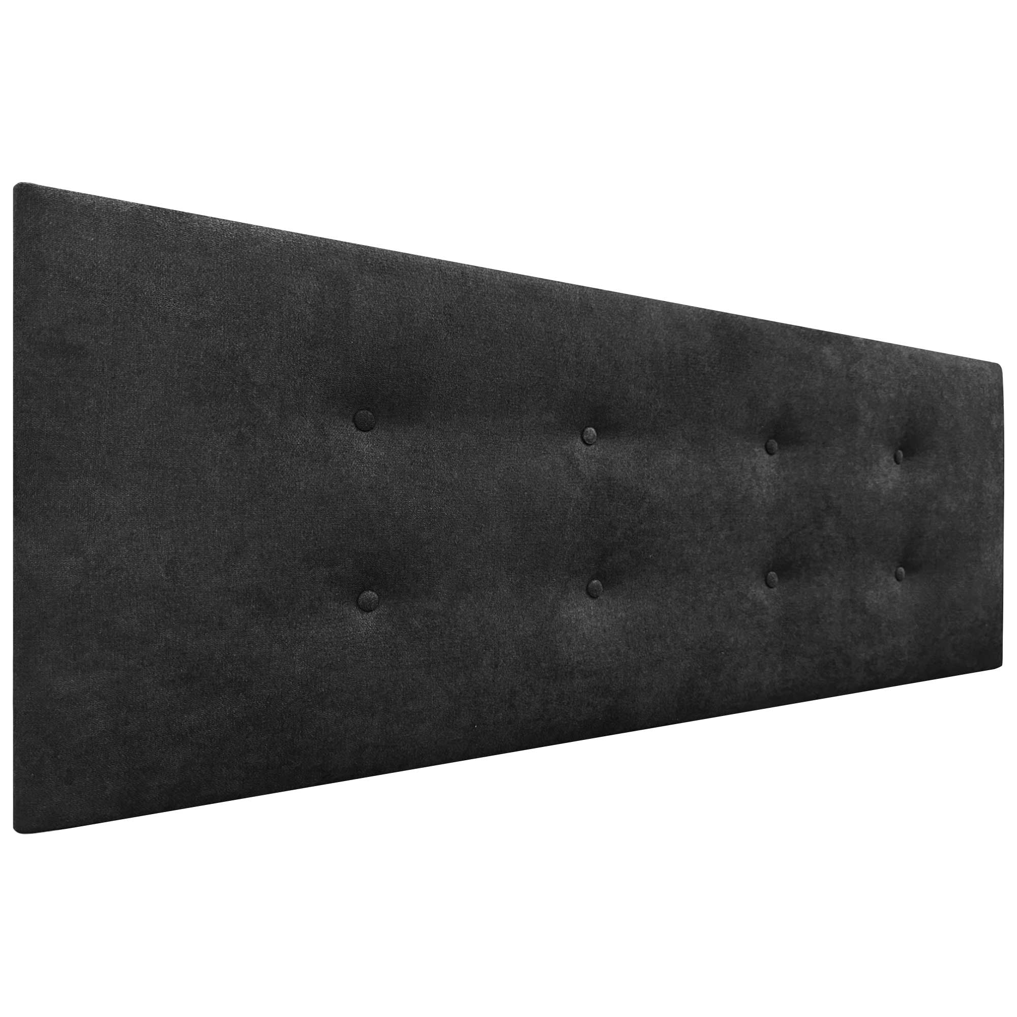 Dhome cabecero de tela aqualine pro con 2 hileras de botones cabezal tapizado cama lujo (negro, 160cm)