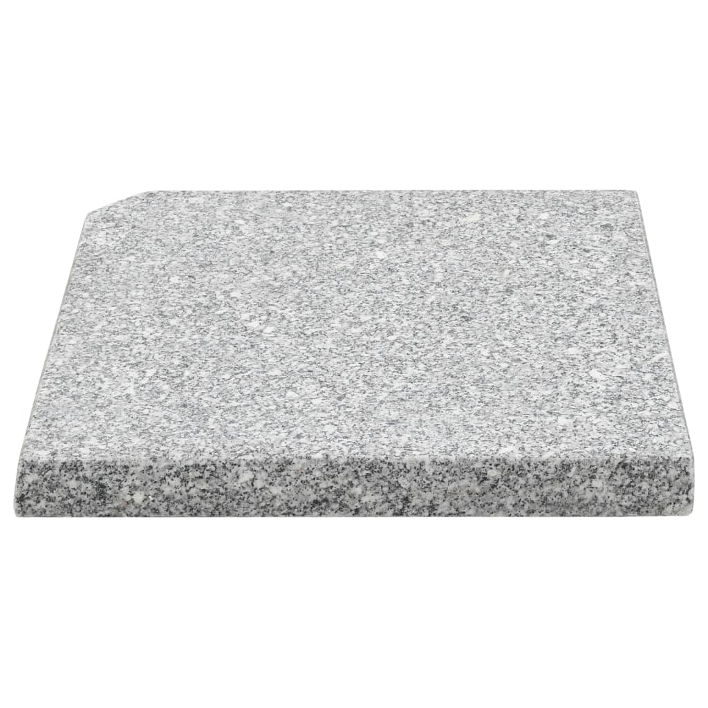 Plaques de poids de parasol 4 pcs Granit Gris Carré 100 kg - 5