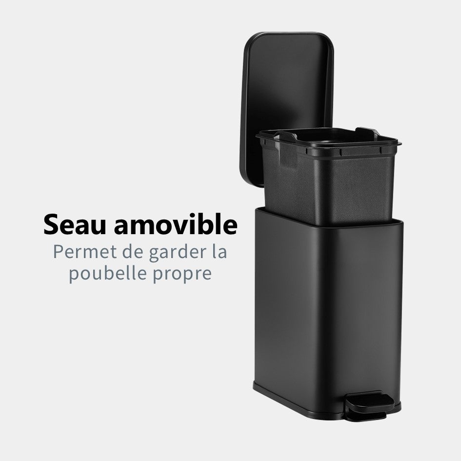 Poubelle de Salle de Bains ou WC HÜSQ 5 litres - rectangulaire étroit - 3