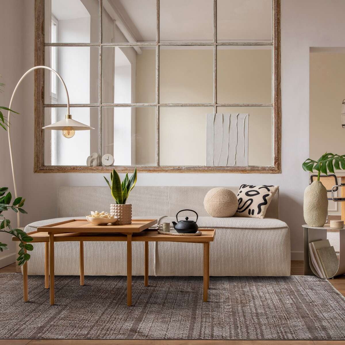 Tappeto contemporaneo in poliestere marrone 160x240 - 4