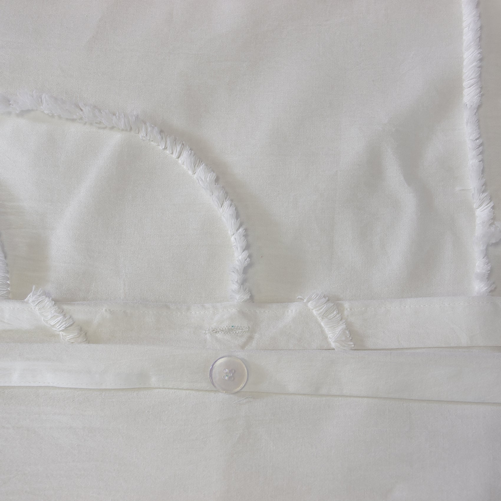 Parure de lit JAJA – 240x220 cm – Coton BCI lavé tufté – 52 fils/cm² – Blanc - 220x240cm - Blanc - 3