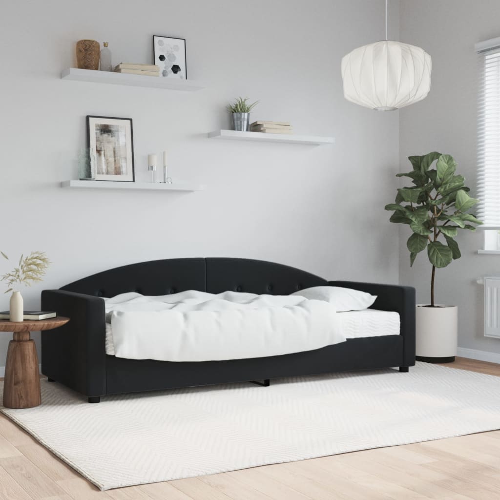 Maison exclusive - sofá cama con colchón terciopelo negro 80x200 cm