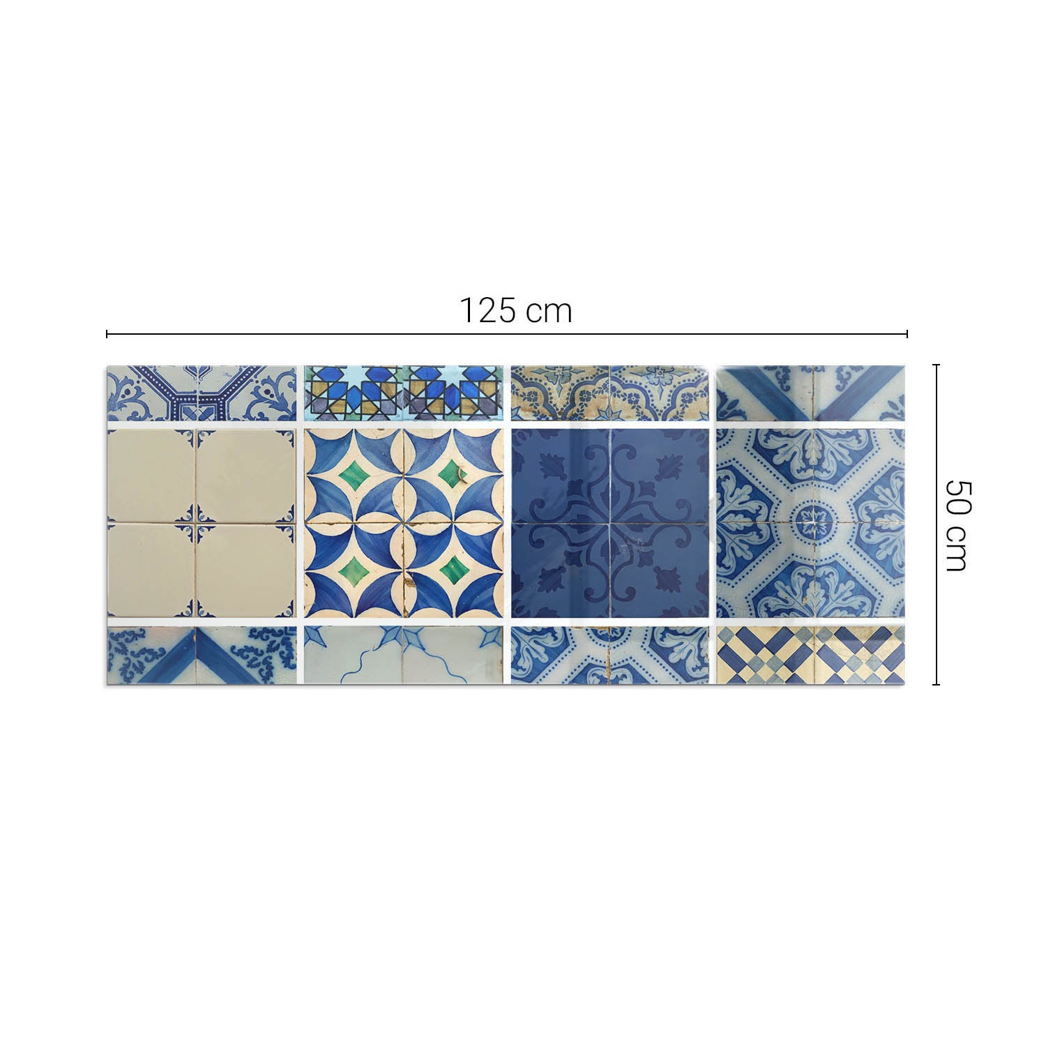 Szkło hartowane na podłogę pod kominek - 125x50 cm - Wzory ceramicznych płytek - TULUP - 2