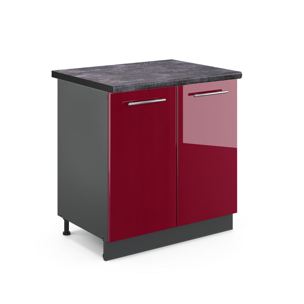 Vicco Szafka pod zlew Fame-Line, Bordowa Czerwień wysoki połysk, 80 cm , BP Antracyt