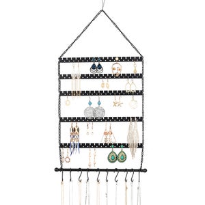 Portagioie Da Donna Con Serratura E Coperchio In Vetro - 20x15x5 Cm - Organizer Nero In Flanella - Per Anelli, Collane, Orecchini