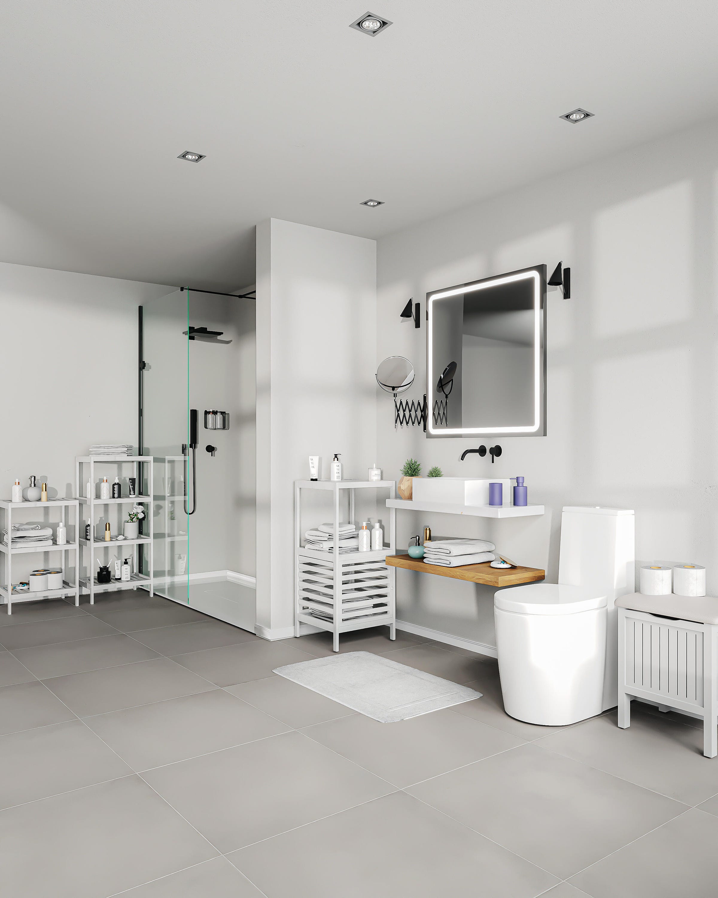 Siège de bain Norway WENKO naturel blanc - 3
