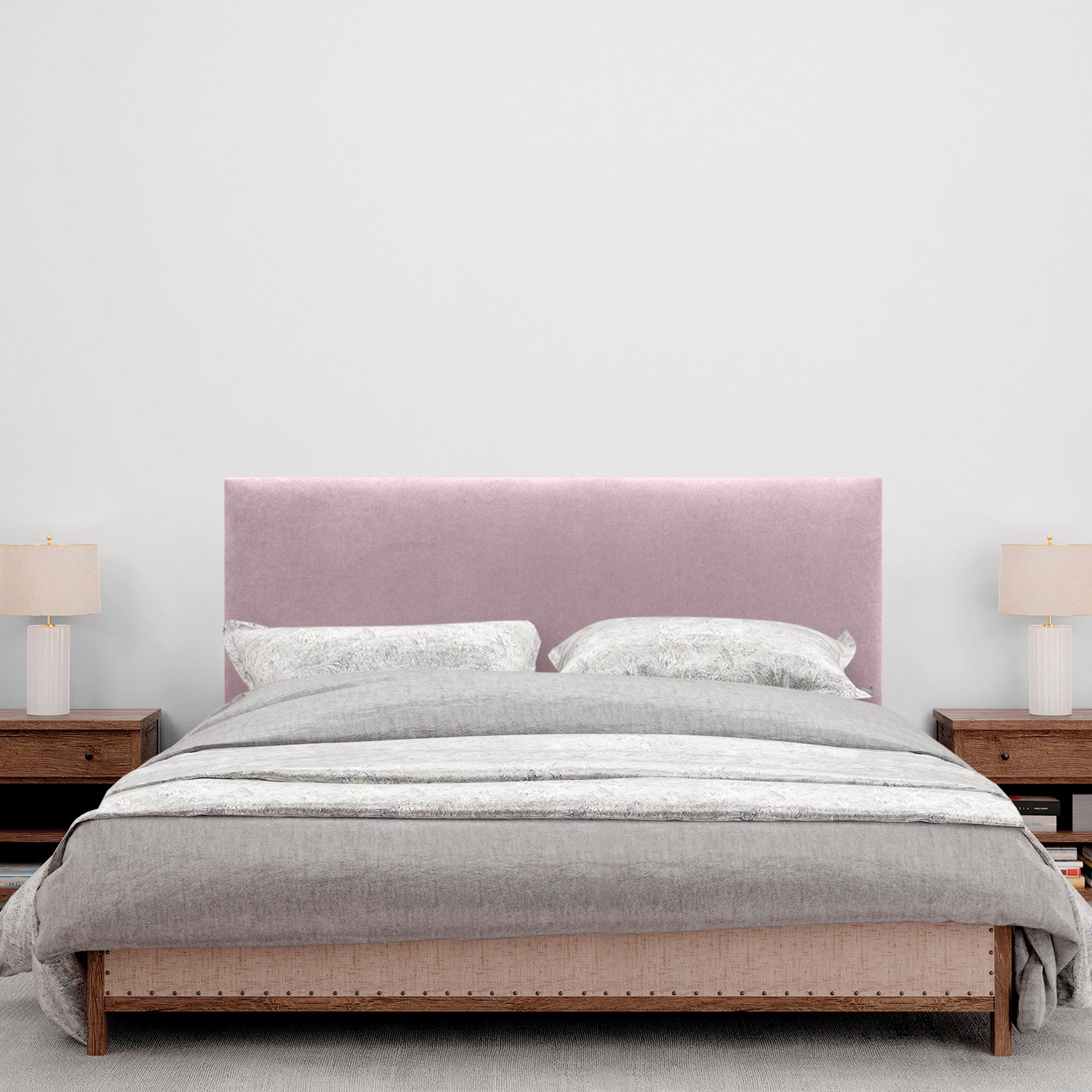 DHOME Cabecero de Tela AQUALINE Liso cabeceros Cabezal tapizado Cama Lujo (Tela Salmón, 135cm (Camas 120/135/140)) - 4