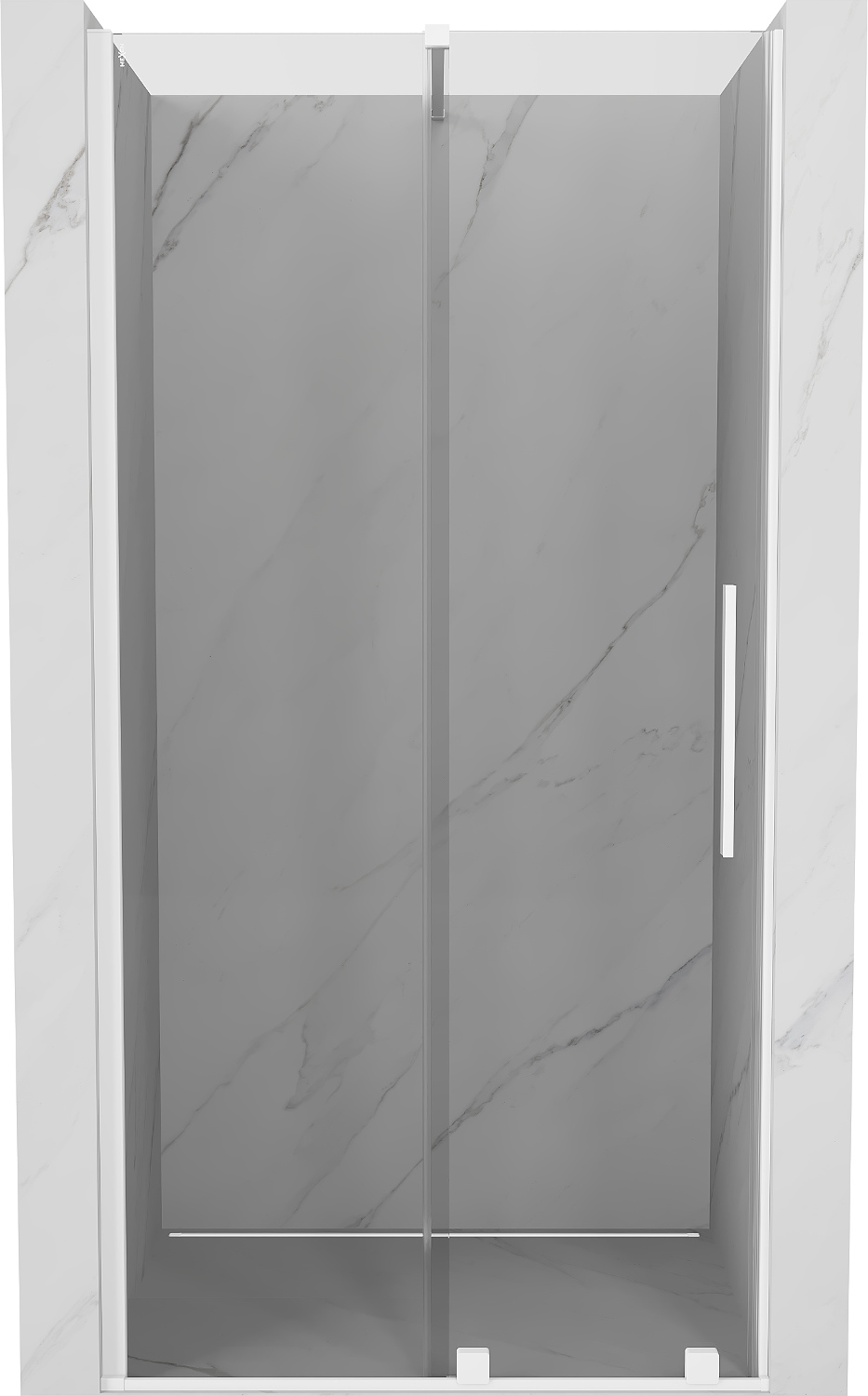 Mexen Velar drzwi prysznicowe rozsuwane 110 cm, transparent, białe - 871-110-000-01-20