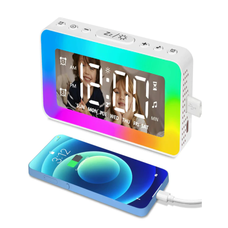 RAILONCH Réveil licorne numérique avec LED, cadeau lumineux pour enfants, garçons et filles (004 RAILONCH Réveil licorne numérique avec LED, cadeau lumineux pour enfants, garçons et filles (004