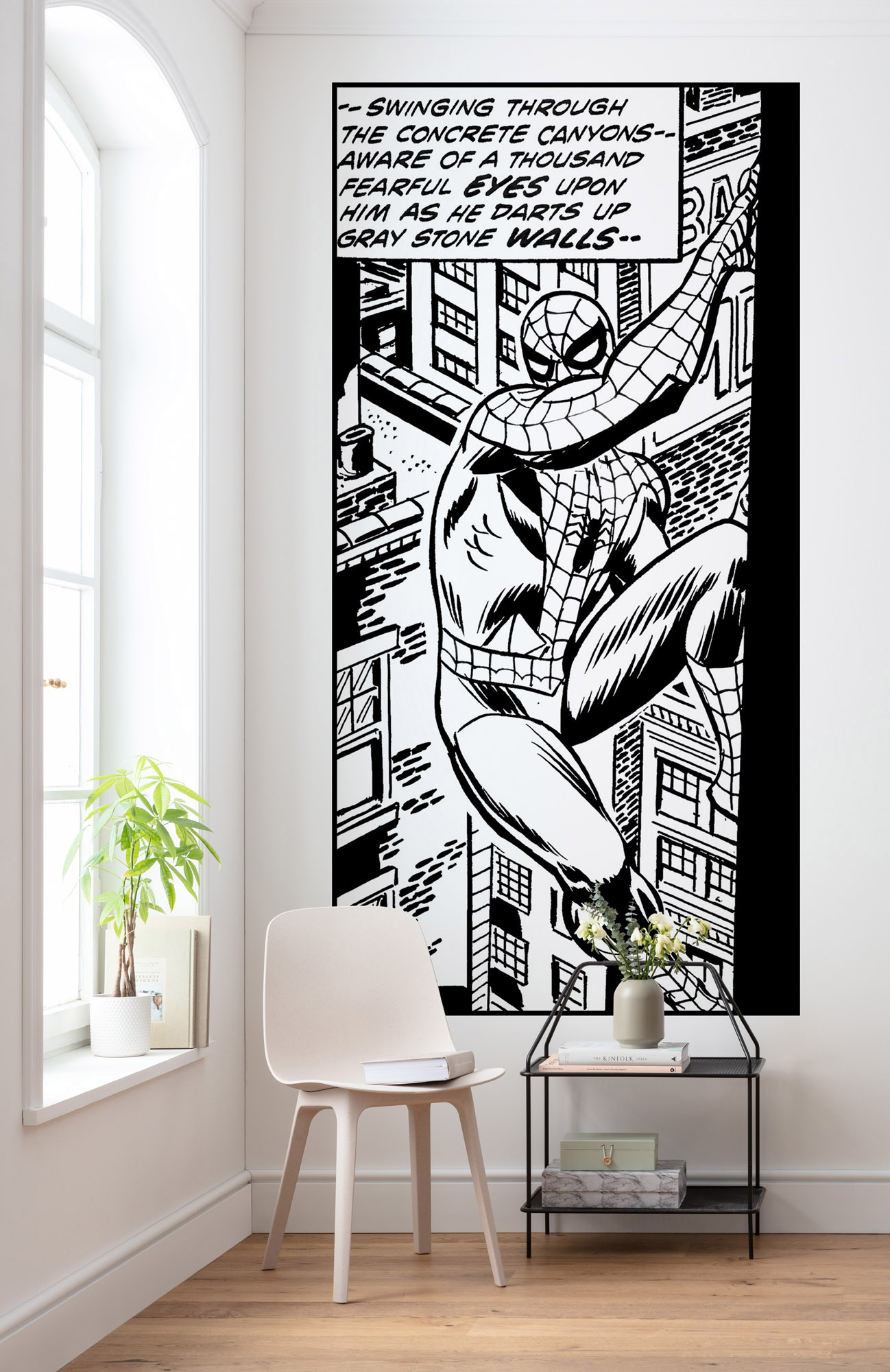 Papel pintado no tejido panorámico de komar - marvel spider-man classic climb - talla: 100 x 200 cm