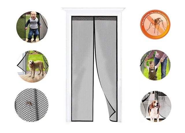 Zanzariera Magnetica Per Porta Ingresso E Finestre Anti Insetti Zanzare In Vari Colori Protezione Mosche Si Chiude da Sola 120X240 Nero
