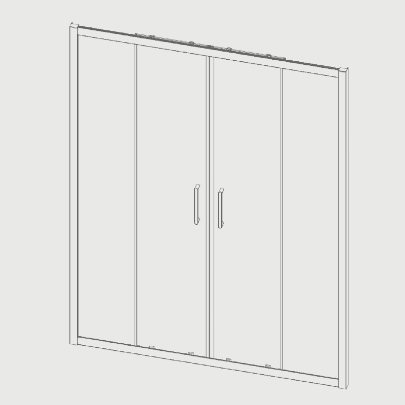 Frontal de ducha 2 Fijos Lateral Fijo : 77 - 79 cm + 2 Puertas Correderas 165 cm 165 cm BELLA Lateral Fijo : 77 - 79 cm - 3