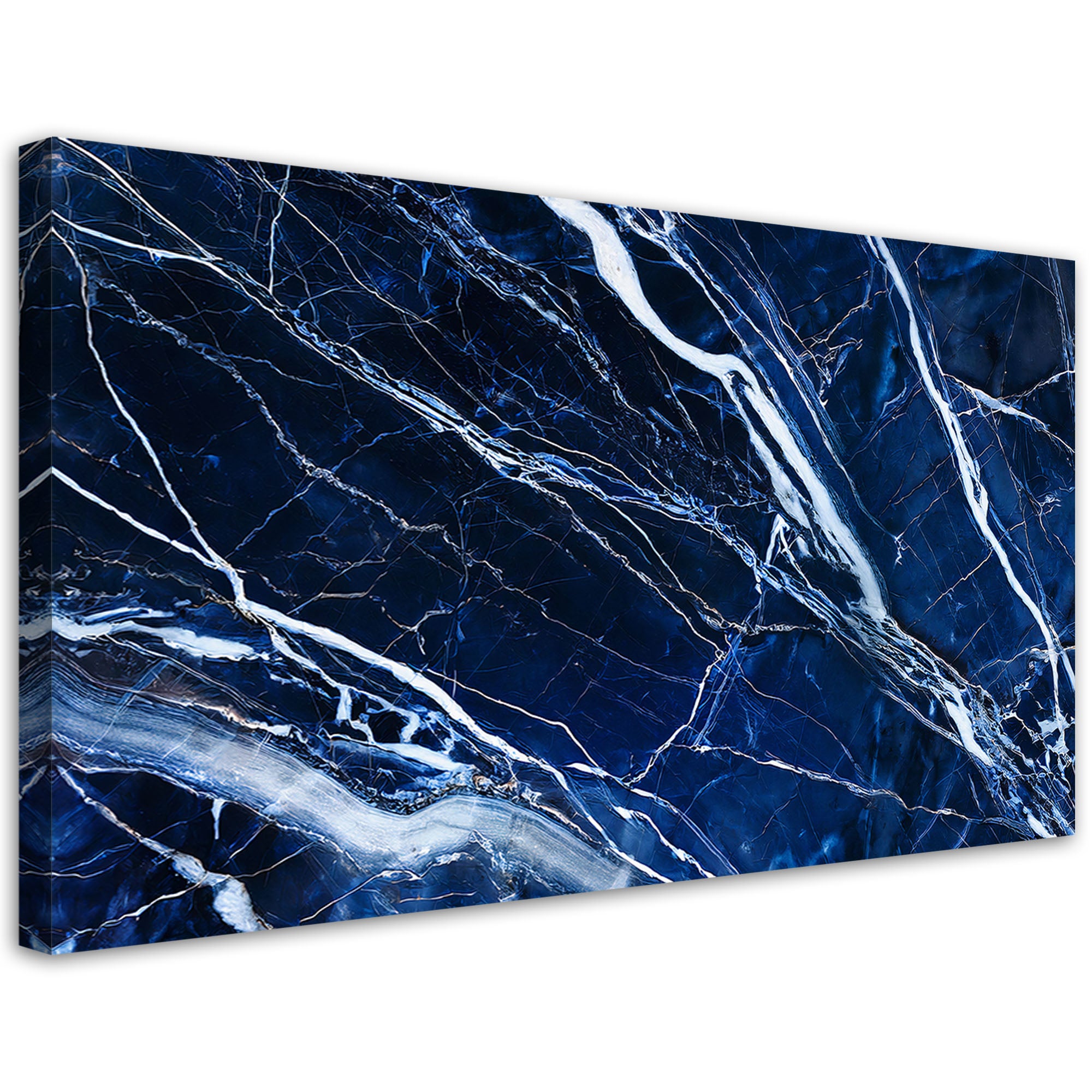 Obraz na płótnie, Niebieski Biały Marmur Tekstura 120x60
