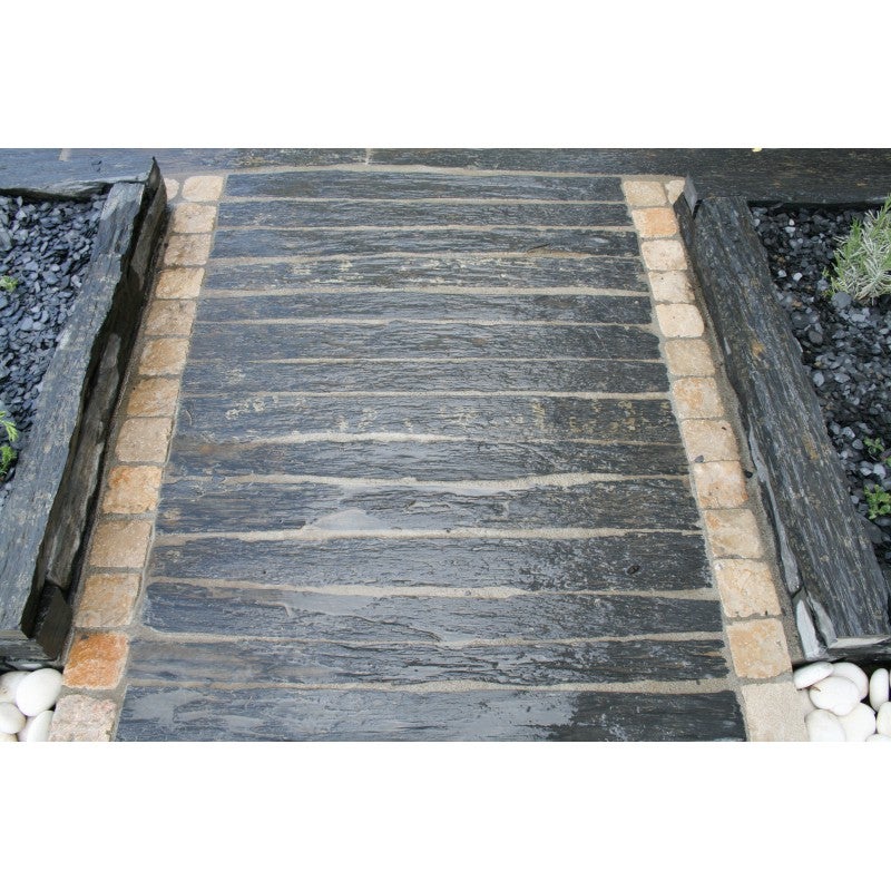 Bordure Schiste 1 Mètre - Qualité supérieure H- 6 à 8 cm et l - 7 à 12 cm - 2