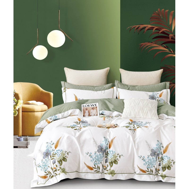 Parure De Lit 4 Pièces En Percale De Coton Peigné - 80 Fils/cm², Certifiée Oeko-TEX, Drap Housse 160x200 Cm - 8