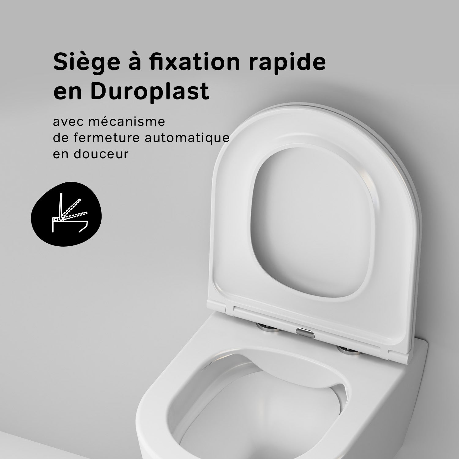 Pack WC suspendu bâti mural et cuvette Plaque Round Chrome Pack WC Bati-support AM.PM Func - 3