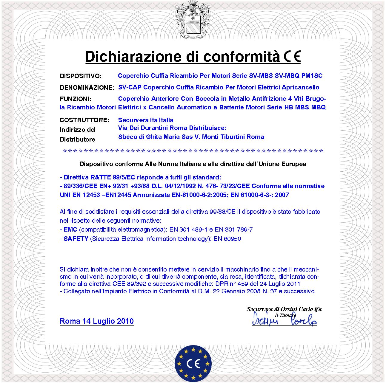 Cuffia Anteriore Con Boccola in Metallo Antifrizione 4 Viti Brugola 6X15 MA Ricambio Motori Elettrici per Cancello Automatico a Battente Motori Serie - 4