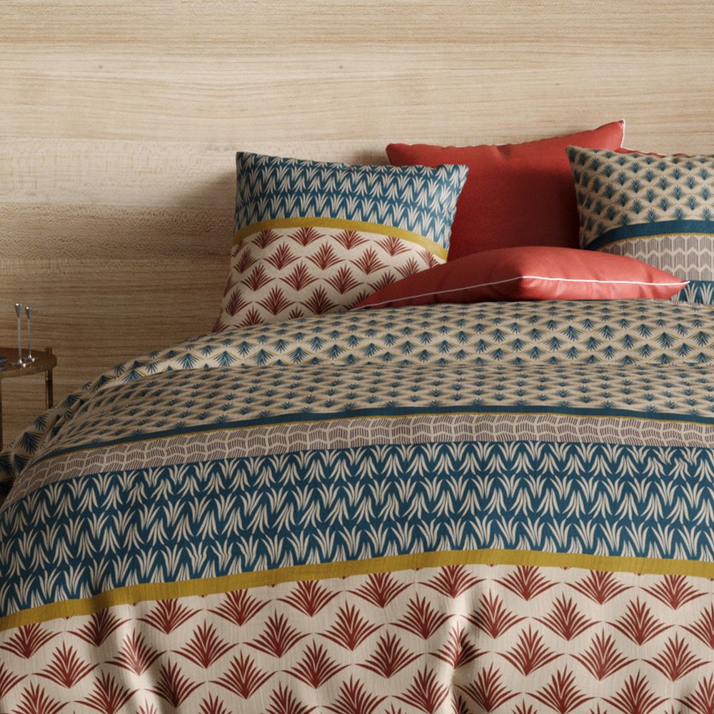 Housse de couette révers 240x260 cm + 2 taies d'oreiller 63x63 Percale Coton Manille - 2