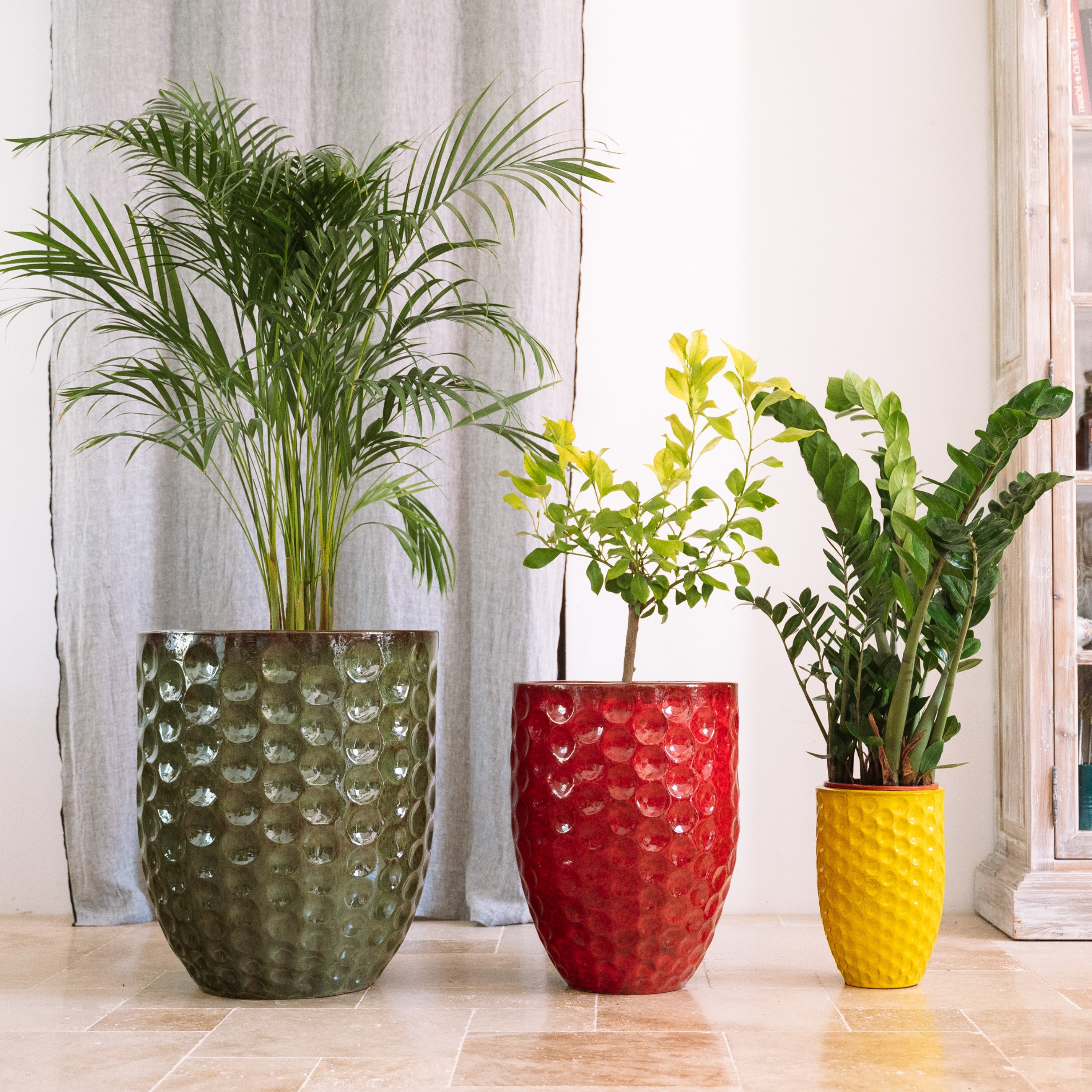 Pot grande taille d'extérieur MEROVEE 23x35cm rouille automnale, fait main en terre cuite émaillée, résistant au gel - 3