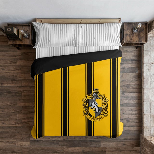 Housse de Couette Harry Potter Hufflepuff Jaune Noir 220 x 220 cm Lit 2 persones