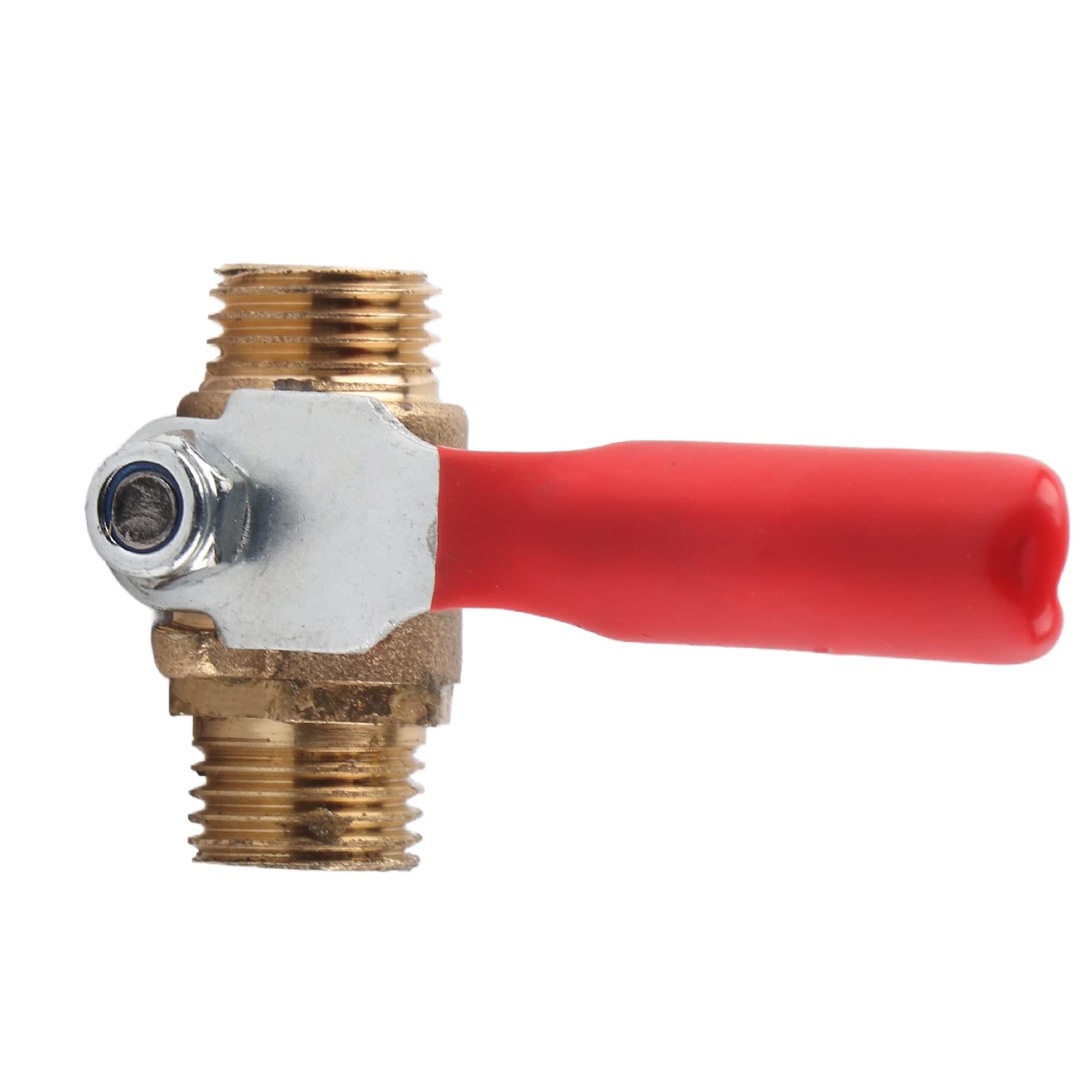 Lot de 5 vannes à boisseau sphérique à double filetage mâle G1/4 en laiton pour compresseur d'air - 8