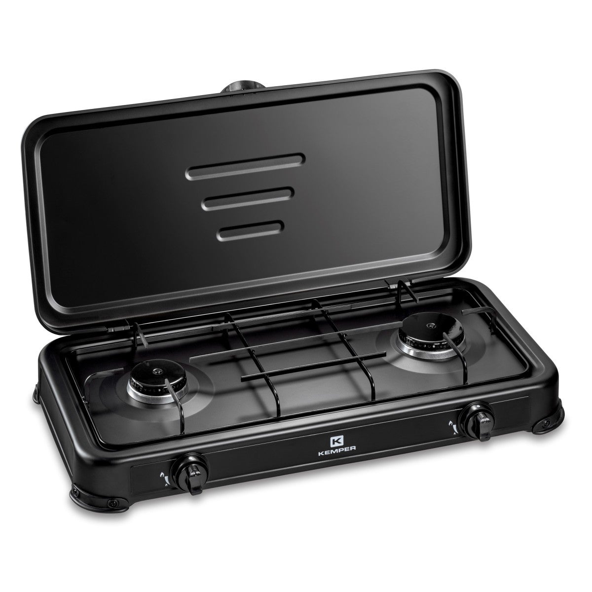 Cocina De Gas Portátil 2 Fuegos Con Parrilla - Ideal Para Camping Y Exterior, Funciona Con Butano Y Propano