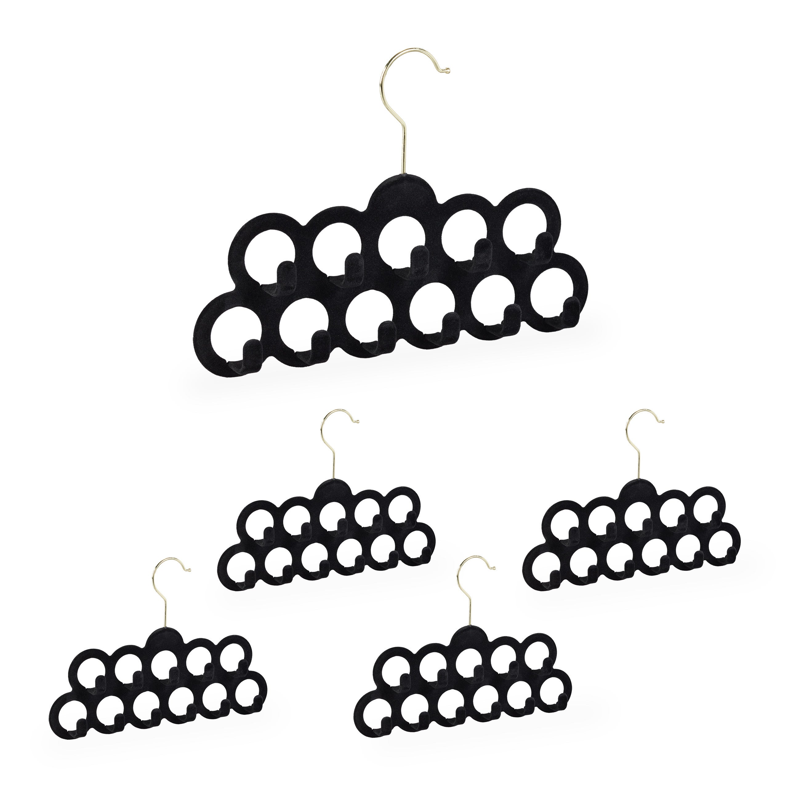 Mawa By Reston Lloyd Lot De 12 Cintres Peu Encombrants Pour Pantalons Et Jupes Avec Deux Clips Antidérapants, Style K/30D, 30,5 Cm, Noir - 2