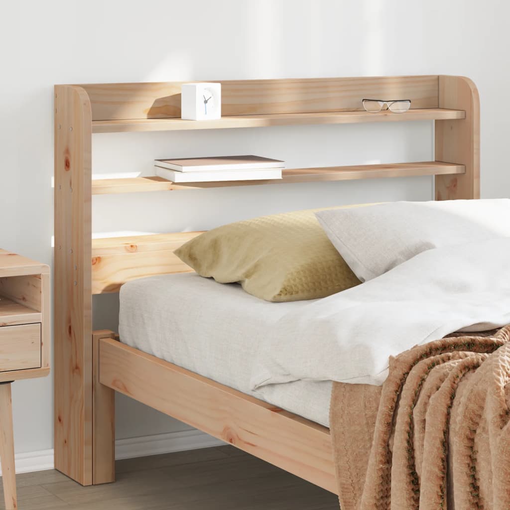 Tête De Lit En Pin Massif Gris - 144x3x81 Cm - Lits Et Accessoires