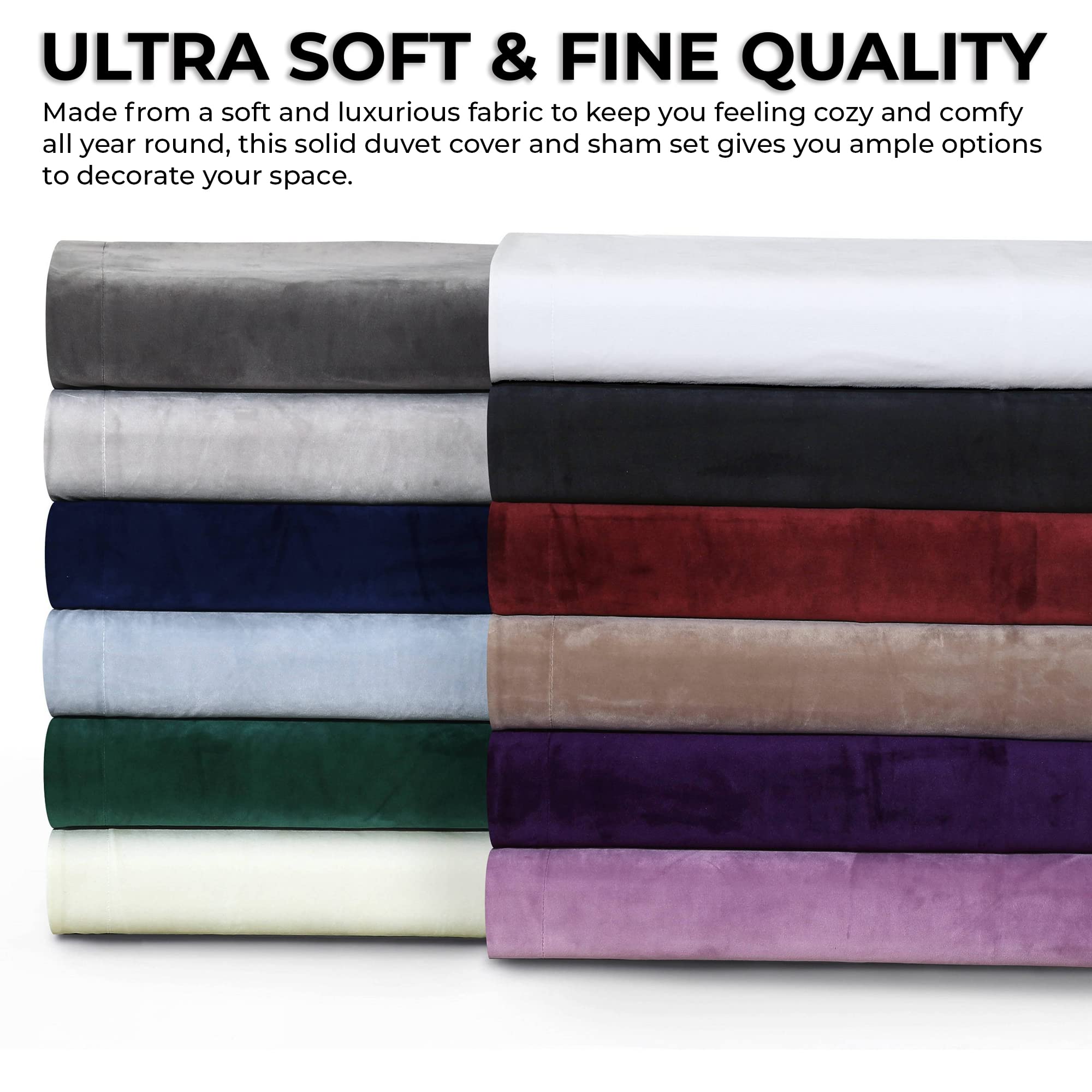 Tribeca Living VENICEDUVETTWIV Venice Velvet - Set copripiumino doppio, colore: avorio - 3