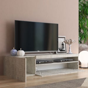 Meuble TV Roche Bobois Daiquiri Gris Clair - 232cm - Tiroirs Rabats