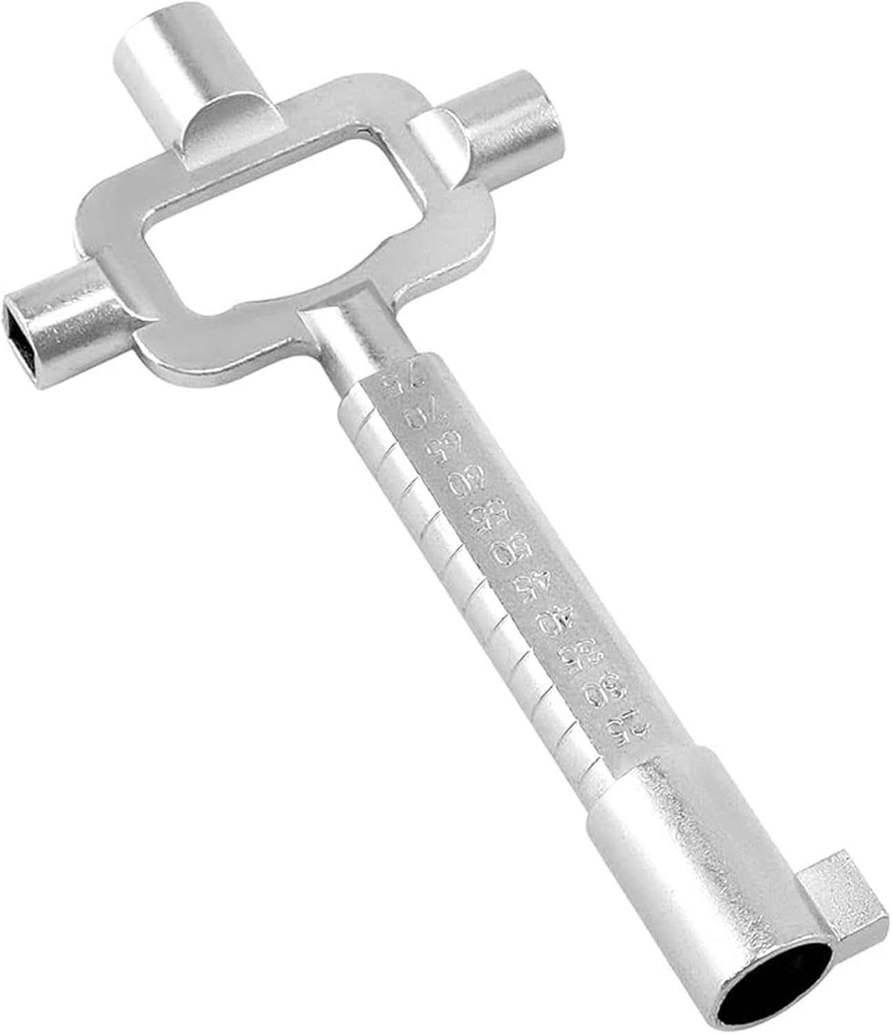 Gvivej Clé De Chantier Universelle, Clé D'architecte, Clé De Chantier Avec Jauge De Cylindre, Clé De Chantier Multifonctionnelle, Pour Ouvrir Serrure à Cylindre Enfichable, Argent